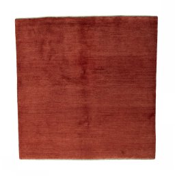 Full view of New Persian Gabbeh rug from Iran / Persia, 205 × 200 cm in Red tones