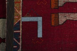 Close-up detail of 2000s Persian Gabbeh rug from Iran / Persia showing Wool weave
