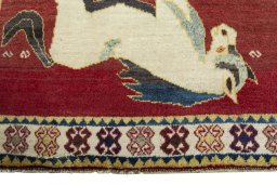 Central medallion detail of 2000s Persian Gabbeh rug from Iran / Persia