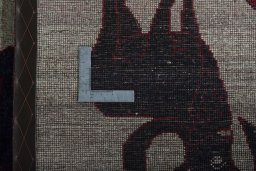 Close-up detail of 2000s Persian Gabbeh rug from Iran / Persia showing Wool weave