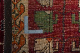 Close-up detail of 2000s Persian Gabbeh rug from Iran / Persia showing Wool weave