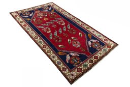 Close-up detail of 2000s Persian Gabbeh rug from Iran / Persia showing Wool weave