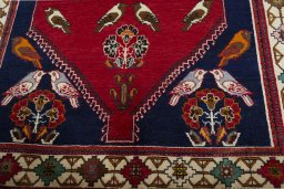 Central medallion detail of 2000s Persian Gabbeh rug from Iran / Persia