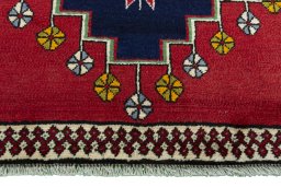 Central medallion detail of 2000s Persian Gabbeh rug from Iran / Persia