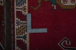 Close-up detail of 2000s Persian Gabbeh rug from Iran / Persia showing Wool weave
