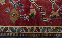 Close-up detail of 2000s Persian Gabbeh rug from Iran / Persia showing Wool weave