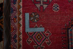 Close-up detail of 2000s Persian Gabbeh rug from Iran / Persia showing Wool weave