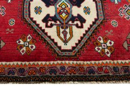 Central medallion detail of 2000s Persian Gabbeh rug from Iran / Persia