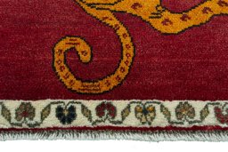 Central medallion detail of 2000s Persian Gabbeh rug from Iran / Persia