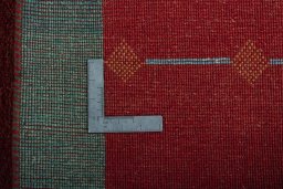 Close-up detail of New Persian Gabbeh rug from Iran / Persia showing Wool weave