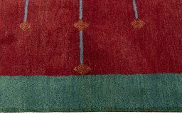 Close-up detail of New Persian Gabbeh rug from Iran / Persia showing Wool weave