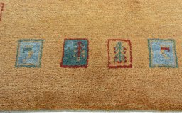 Central medallion detail of New Persian Gabbeh rug from Iran / Persia