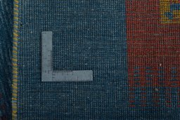 Close-up detail of New Persian Gabbeh rug from Iran / Persia showing Wool weave