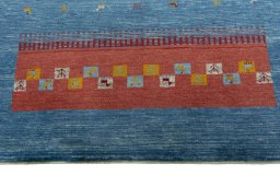 Central medallion detail of New Persian Gabbeh rug from Iran / Persia