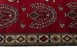Close-up detail of 2000s Persian Gabbeh rug from Iran / Persia showing Wool weave