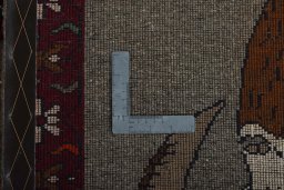 Close-up detail of 2000s Persian Gabbeh rug from Iran / Persia showing Wool weave