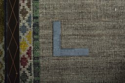 Close-up detail of 2000s Persian Gabbeh rug from Iran / Persia showing Wool weave