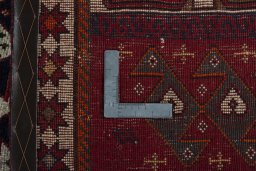 Close-up detail of 2000s Persian Gabbeh rug from Iran / Persia showing Wool weave