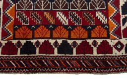 Central medallion detail of 2000s Persian Gabbeh rug from Iran / Persia