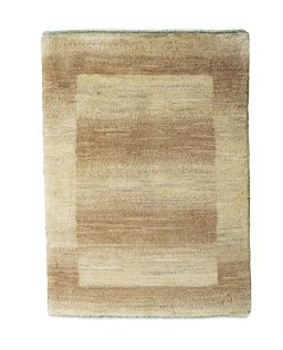 Full view of New Persian Gabbeh rug from Iran / Persia, 90 × 66 cm in Beige tones