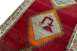 Backside of handmade 2000s Persian Gabbeh rug showing knot structure and weave density