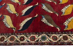 Close-up detail of 2000s Persian Gabbeh rug from Iran / Persia showing Wool weave