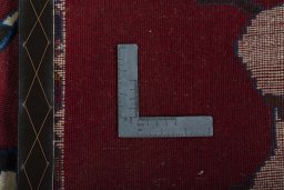 Close-up detail of 2000s Persian Gabbeh rug from Iran / Persia showing Wool weave