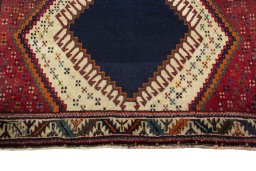 Central medallion detail of 2000s Persian Gabbeh rug from Iran / Persia