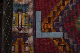 Close-up detail of 2000s Persian Gabbeh rug from Iran / Persia showing Wool weave