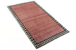 Close-up detail of 2000s Persian Gabbeh rug from Iran / Persia showing Wool weave