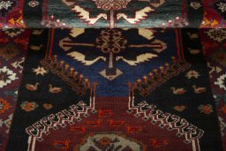 Full view of 2000s Persian Gabbeh rug from Iran / Persia, 160 × 105 cm in Gray tones