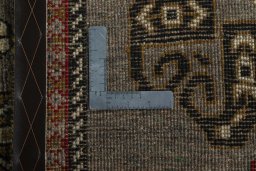Close-up detail of 2000s Persian Gabbeh rug from Iran / Persia showing Wool weave