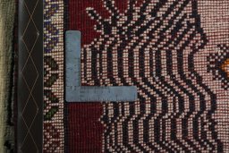 Close-up detail of 2000s Persian Gabbeh rug from Iran / Persia showing Wool weave