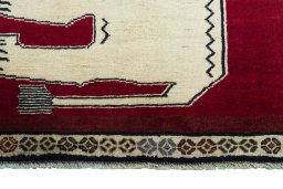 Central medallion detail of 2000s Persian Gabbeh rug from Iran / Persia