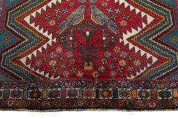 Central medallion detail of 2000s Persian Gabbeh rug from Iran / Persia