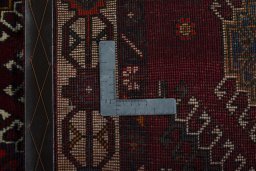 Close-up detail of 2000s Persian Gabbeh rug from Iran / Persia showing Wool weave
