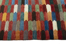 Close-up detail of New Persian Gabbeh rug from Iran / Persia showing Wool weave