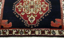 Central medallion detail of 2000s Persian Gabbeh rug from Iran / Persia