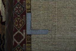 Close-up detail of 2000s Persian Gabbeh rug from Iran / Persia showing Wool weave