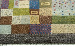 Central medallion detail of New Persian Gabbeh rug from Iran / Persia