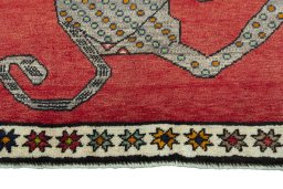 Central medallion detail of 2000s Persian Gabbeh rug from Iran / Persia