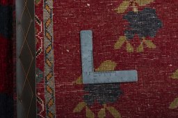 Close-up detail of 2000s Persian Gabbeh rug from Iran / Persia showing Wool weave