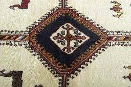 Central medallion detail of 2000s Persian Gabbeh rug from Iran / Persia