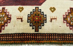 Central medallion detail of 1970s Persian Gabbeh rug from Iran / Persia