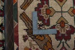 Close-up detail of 2000s Persian Gabbeh rug from Iran / Persia showing Wool weave