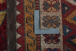 Close-up detail of 2000s Persian Gabbeh rug from Iran / Persia showing Wool weave
