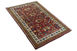Close-up detail of 2000s Persian Gabbeh rug from Iran / Persia showing Wool weave