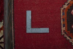 Close-up detail of 2000s Persian Gabbeh rug from Iran / Persia showing Wool weave