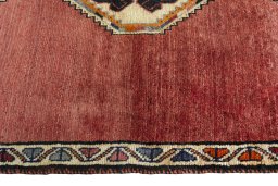 Close-up detail of 2000s Persian Gabbeh rug from Iran / Persia showing Wool weave