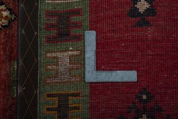 Close-up detail of 2000s Persian Gabbeh rug from Iran / Persia showing Wool weave